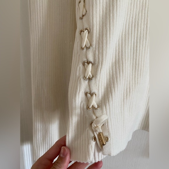 Maje Manuelli ribbed mock neck lace up sweater - Picture 2 of 9